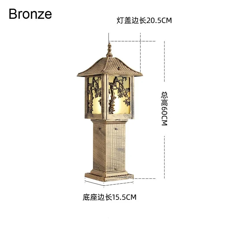 lampadaire extérieur asiatique led ip55 bronze noir éclairage paysagiste floral rustiqueextérieur moderne autonomedefixationsoltranslucide