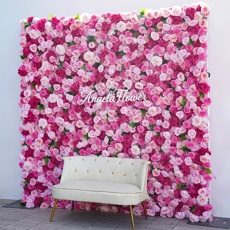 décoration murale panneau floral rose blanc extérieur moderne fête anniversaire mariage