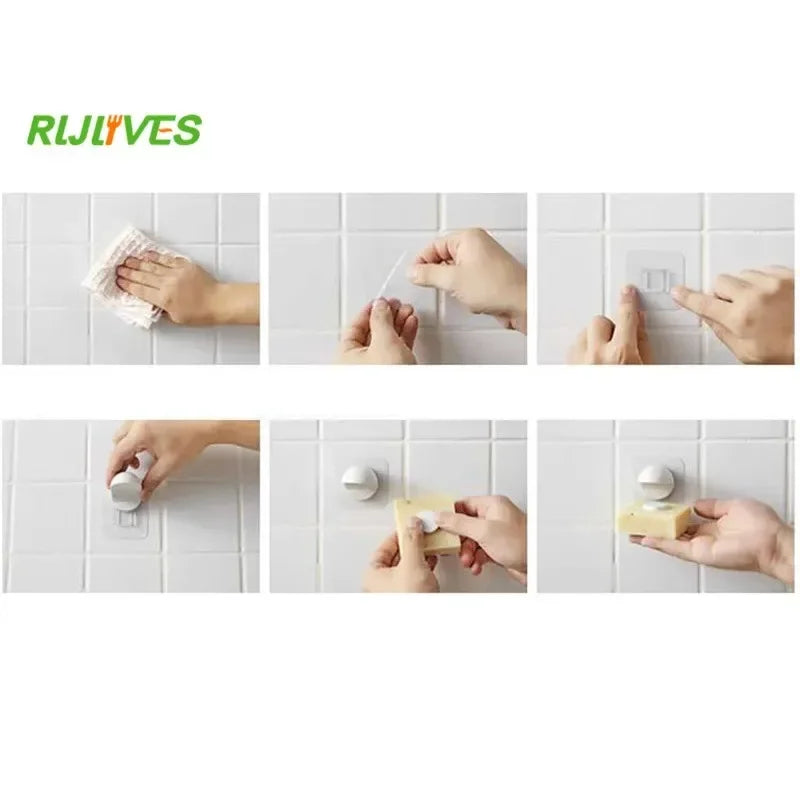 porte savon mural adhésif blanc texture granulée moderne salle bain antibactérien fixe évier pratique