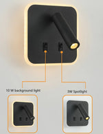 lampe murale multifonctionnelle moderne rechargeable usb noir blanc bronze laiton