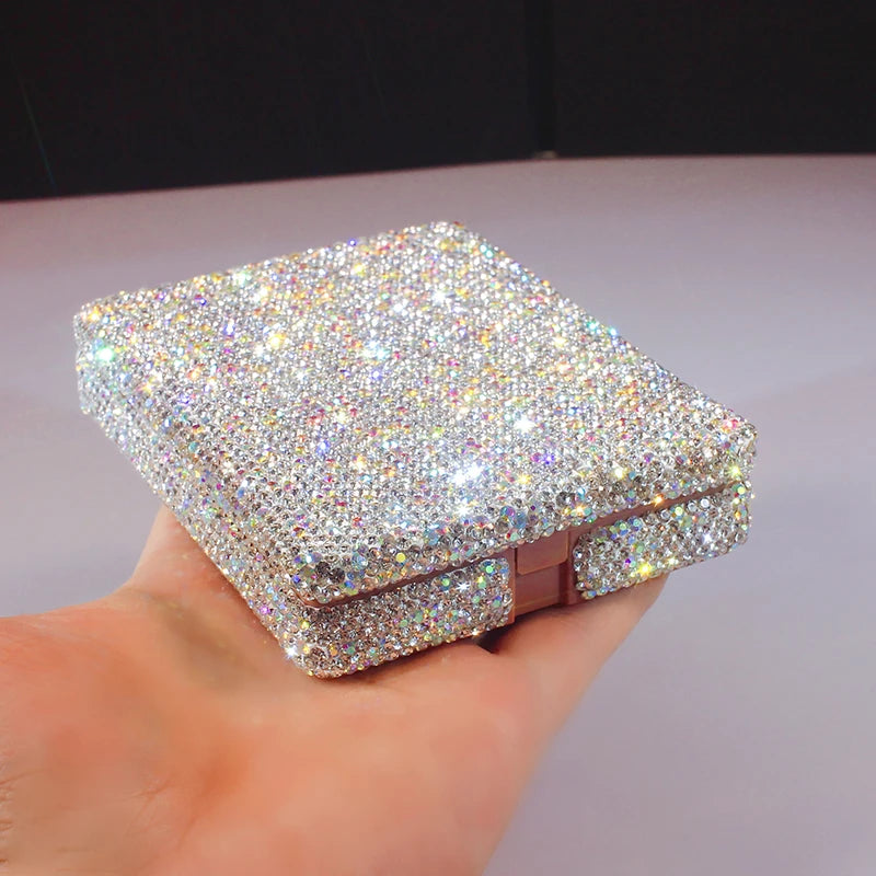 boîte bijoux strass élégante pinceaux maquillage brosse organisation clip or argent rouge porte broches