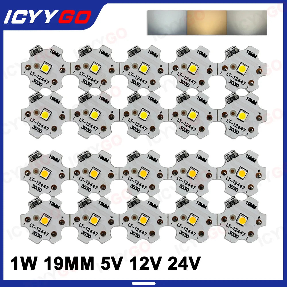 ampoules led 5v 12v 24v blanc chaud plaque 19mm diode carré moderne fixations vis