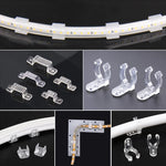 Lot de 50 clips de fixation pour bande LED néon gris clair