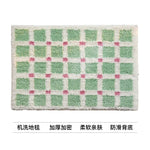 tapis violet vert moderne polyester imperméable anti dérapant carreaux géométriques doux