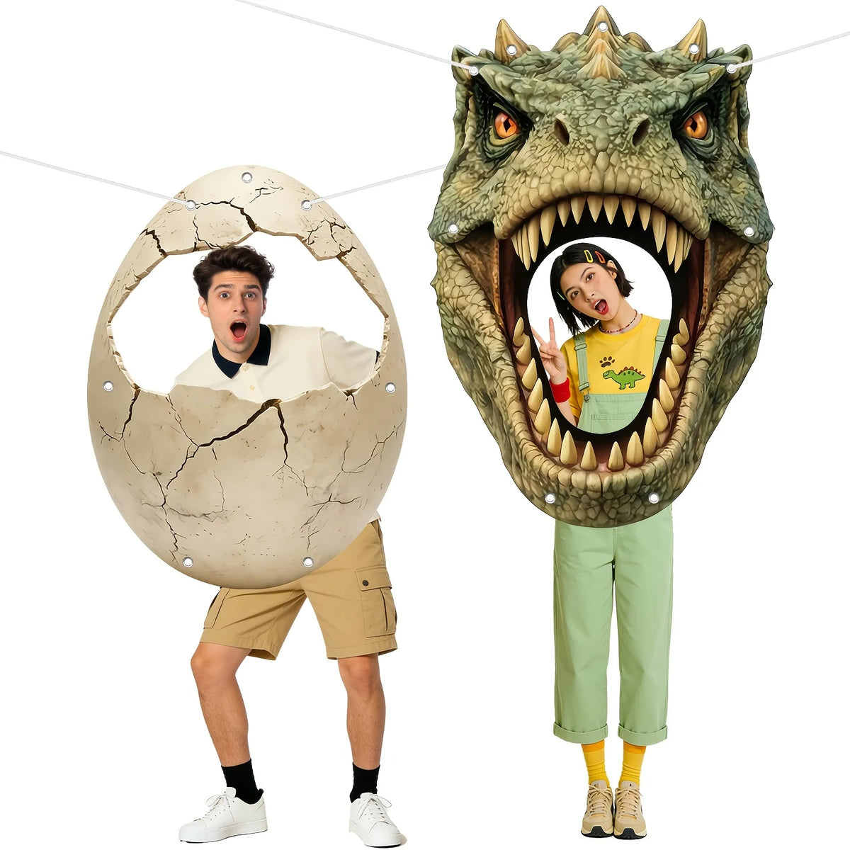 décoration fête masque dinosaure coquille oeuf verte bétonnée jurassique Halloween anniversaire