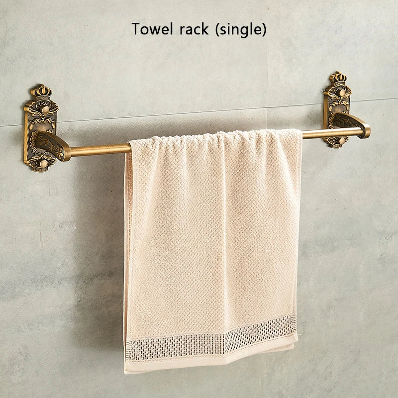 accessoires salle bain doré ornements floraux finition brillante classique porte savon porte gobelet porte