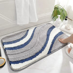 tapis sol antidérapant polyester moderne imprimé ondulé vert gris beige bleu blanc