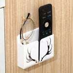 support mural adhésif antlers moderne blanc noir rose bleu vert câbles lunettes télécommande prise