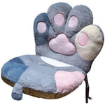 coussin chaise patte chat orange marron rose gris doux moelleux cartoon ruban noir