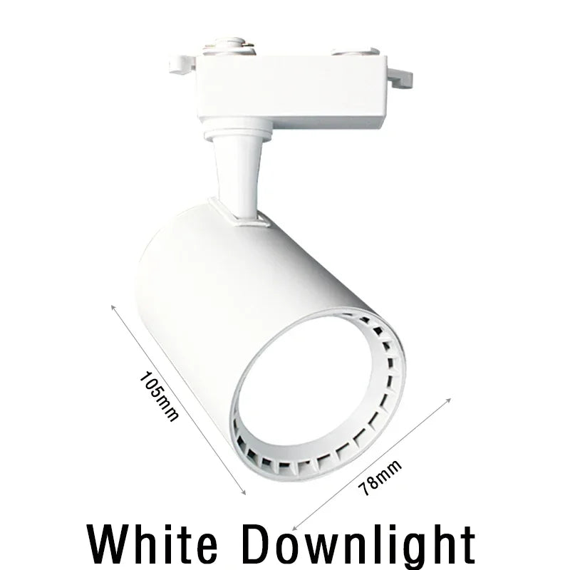 Spot lumineux LED moderne noir blanc télécommande éclairage rail acier poliflux lumineux élevé tension