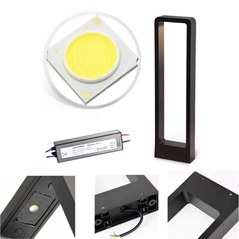 lampe led solaire moderne noire ip65 waterproof éclairage extérieur autonomie fixations inclusées