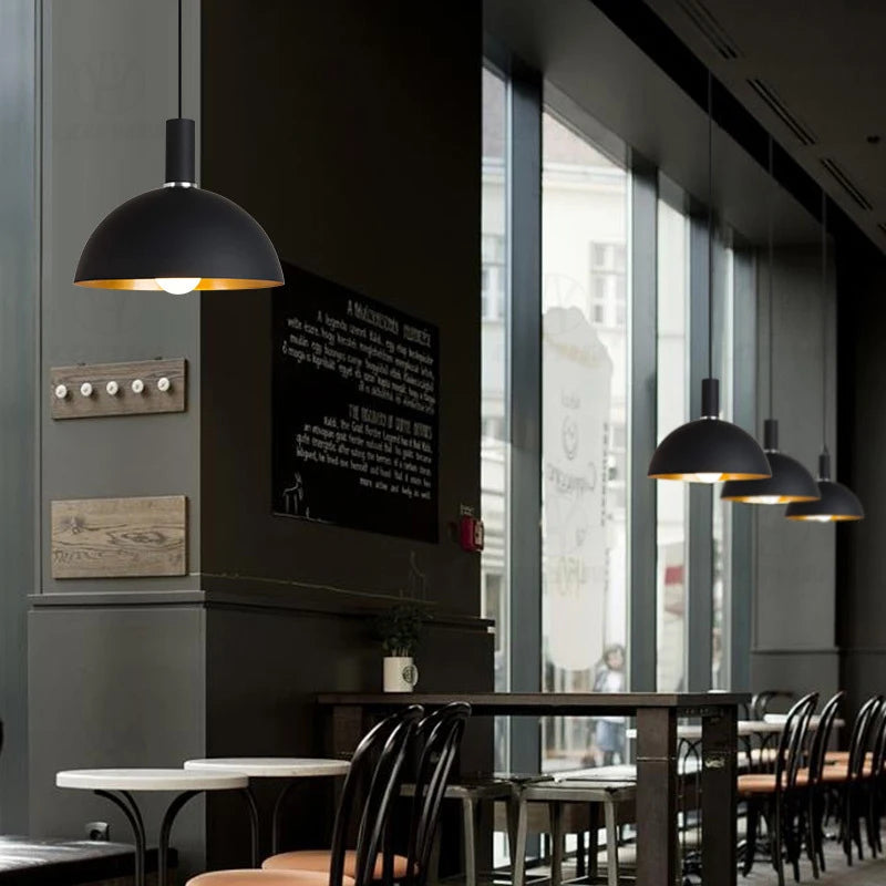 suspension lumineuse moderne câble suspendu aluminium noir doré 30cm 35cm 40cm 50cm 60cm