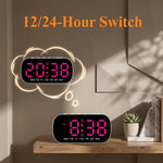 horloge numérique led moderne blanc affichage calendrier alarme