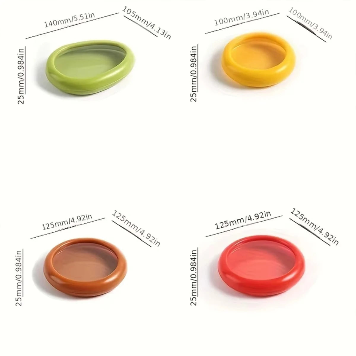 boîtes conservation alimentaire transparentes modernes respectueuses l'environnement couleurs vert jaune rouge adhésif