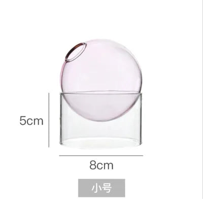 vases verre transparent modernes couleurs orange bleu rose minimalistes