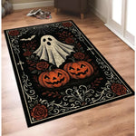 tapis baroque rose rouge fleurs feuilles croix noir salon decoration maison hotelextérieur salle bain