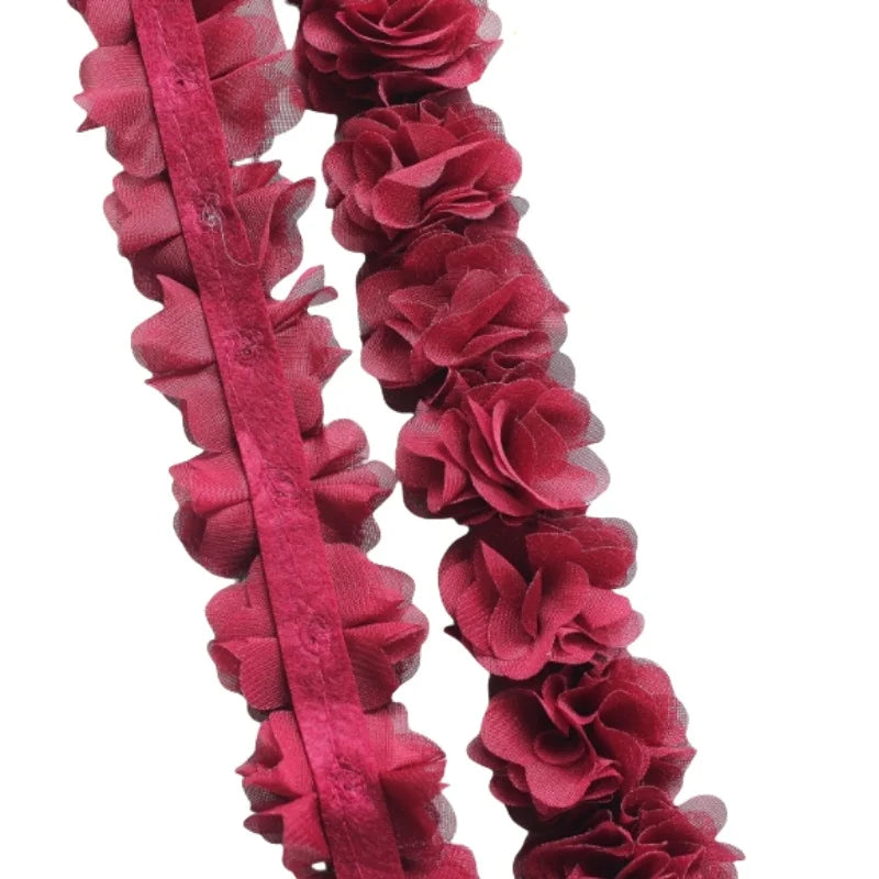 tissu dentelle fleurs ruban décor festif opac opaque organza écolo soluble gros