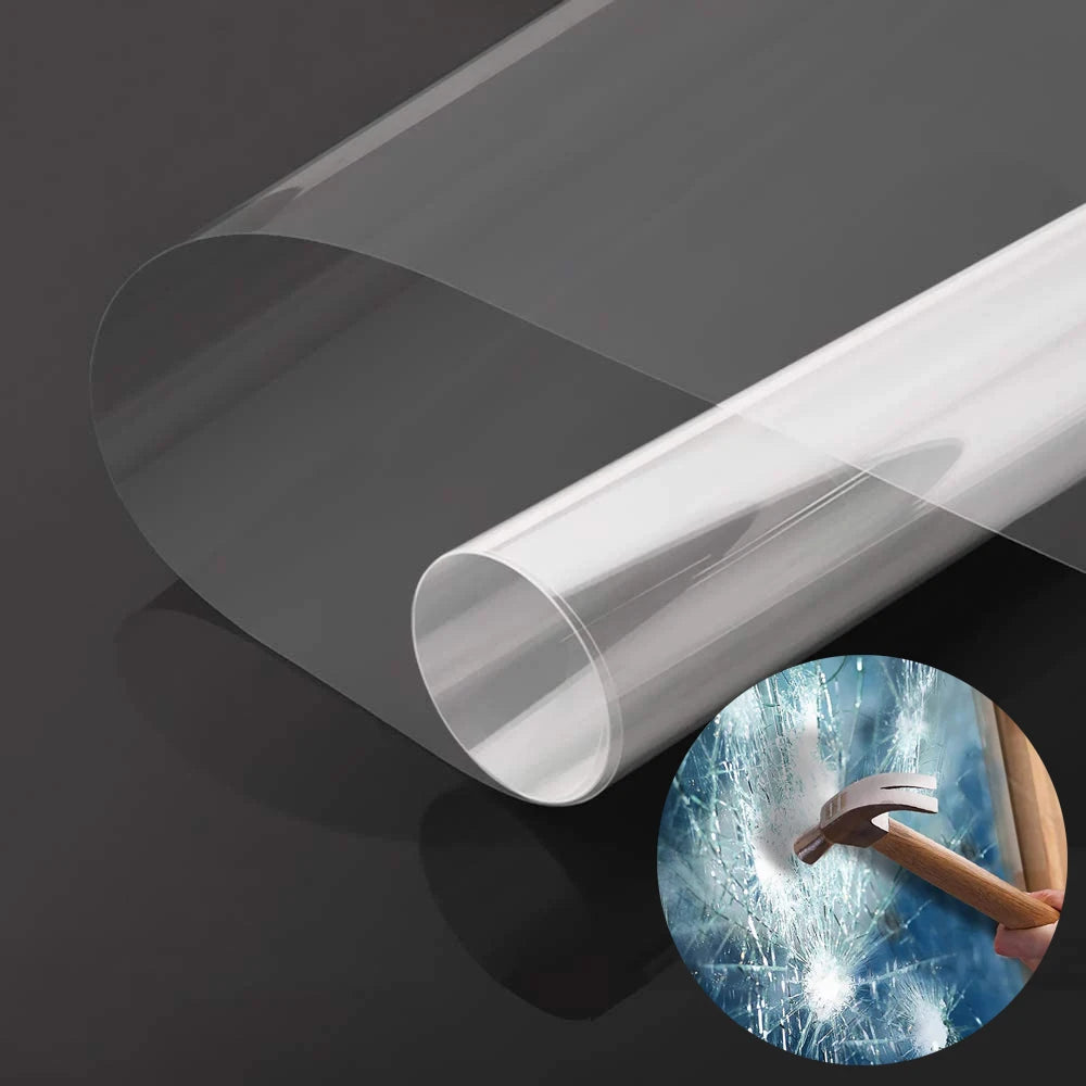 film protection transparent adhésif anti casse sans motif moderne isolation thermique 40x100cm 40x200cm 40x300cm