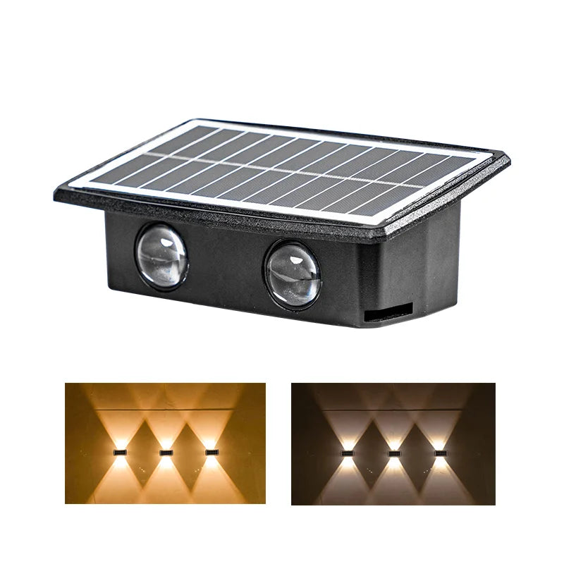 lampe solaire murale moderne adhésive led noir gris extérieure étanche ip65