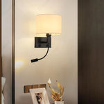 lampe murale moderne tissu noir beige éclairage chambre cuisine salle manger led angle réglable