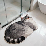 tapis chat imprimé 2d moderne gris noir blanc antidérapant polyester intérieur salon chambre cuisine