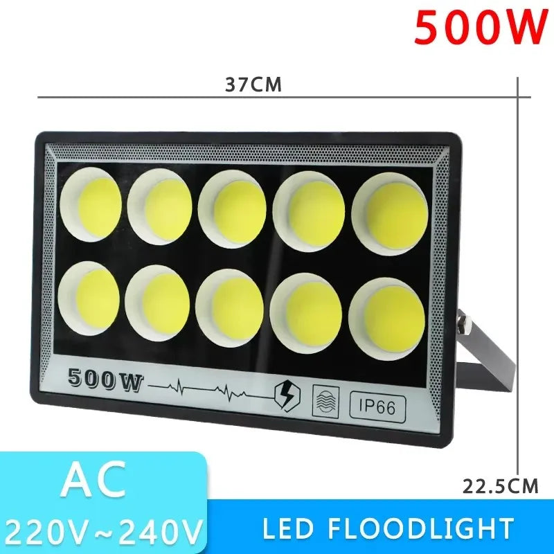 projecteur led ip66 étanche noir moderne clips câbles 50w 100w 300w 400w 500w