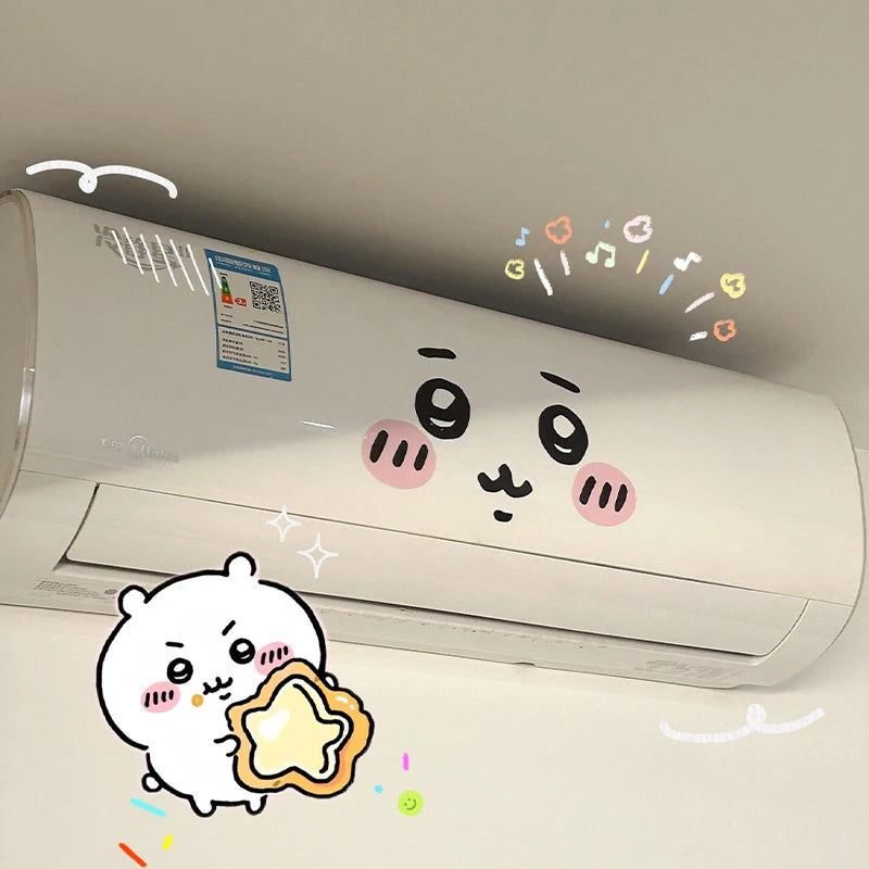 autocollants émoticônes mignons blancs climatiseur aspirateur robot toilette 20x10cm cartoonaufs grandesyeuxnarinesrosesourire