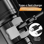 lampe torche noire rechargeable led puissante longue portée indicateur charge usb