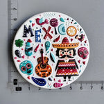 aimants réfrigérateur mexicains sombreros guitares cactus motifs floraux animaux exotiques souvenirs traditionnels multicolores