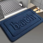 tapis bain gris bleu marine relief bath moderne doux moelleux salle bain