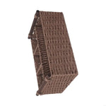 boîtes rangement tressées marron gris bohème poignées bois compartiments décoration chambre