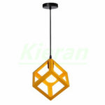 lampe suspendue moderne structure géométrique carrée verte bleue blanche jaune rouge