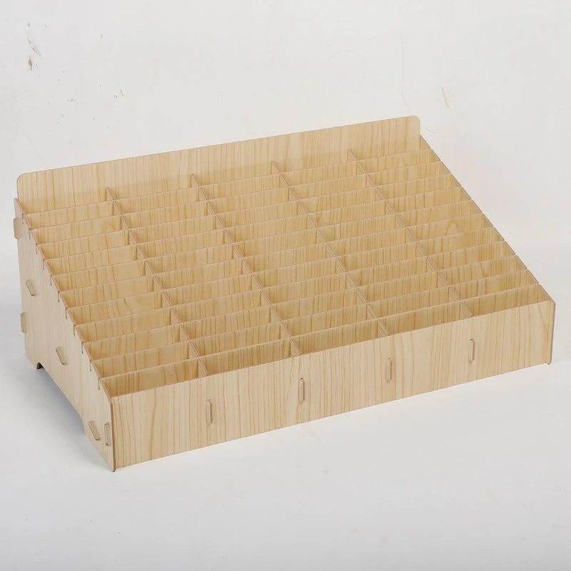 boîte rangement bois naturelle moderne grilles divisées bijoux accessoires rose marron minimaliste