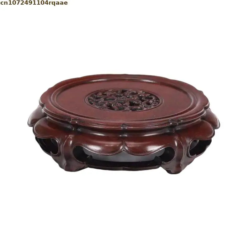 théière artisanale bois sculpté support figurines vase pot fleur trưng bày bàn trà đồ