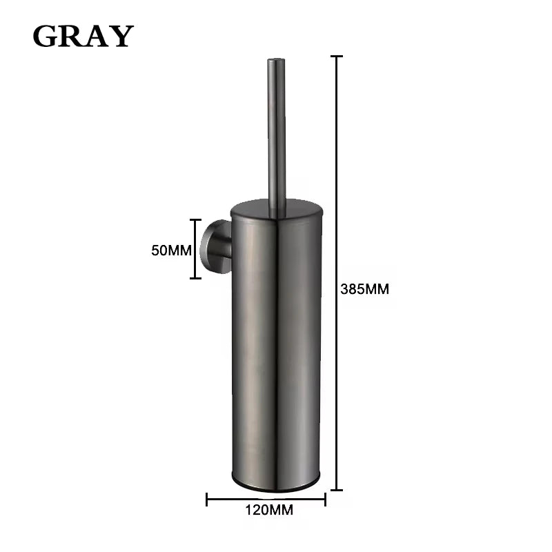 porte brosse toilette acier inoxydable chrome gris doré moderne salle bain fixations incluses