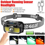 lampe frontale led noir jaune 14 modes détecteur mouvement camping