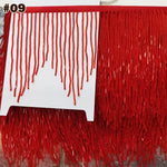 ruban franges strass adhésif moderne vert rouge argent rayures 14cm polyester