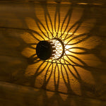 lampe solaire décorative moderne motif floral noir doré adhésif ip44