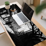 tapis souris noir illustration urbaine caoutchouc protection jeu souris artiste accessoire