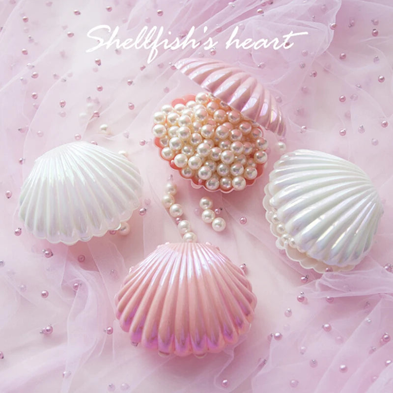présentoir bijoux coquille saint jacques rose blanc rangement fantaisie girly decoration