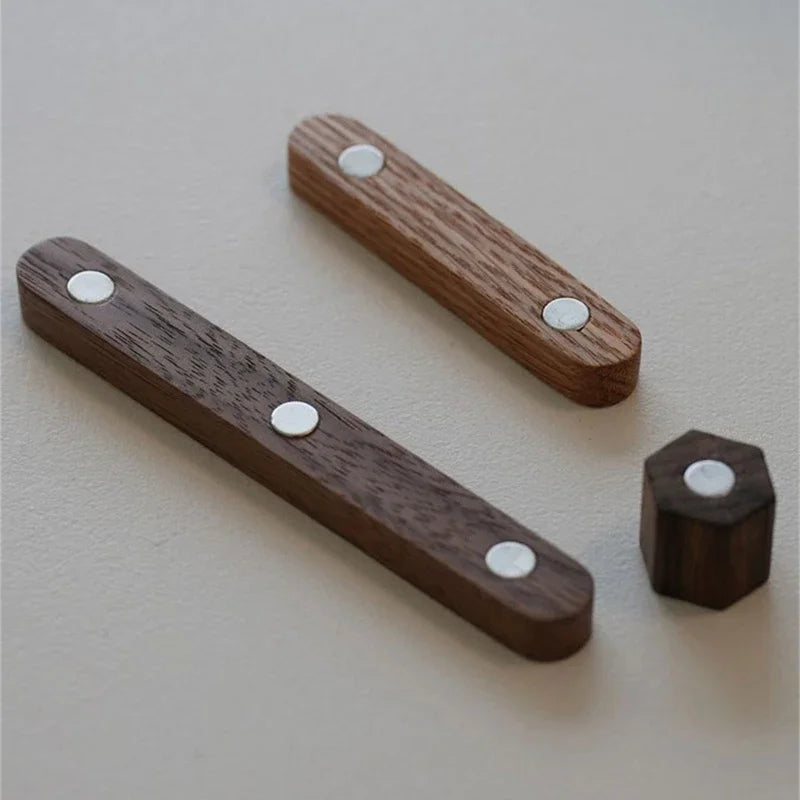 clips magnétiques bois naturel minimaliste moderne marron clair foncé 2cm 8cm 12cm