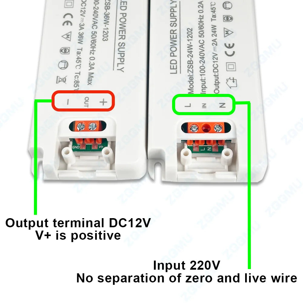 alimentation led 12v 12w 18w 24w 36w 60w 120w 1a 2a 3a 5a 10a