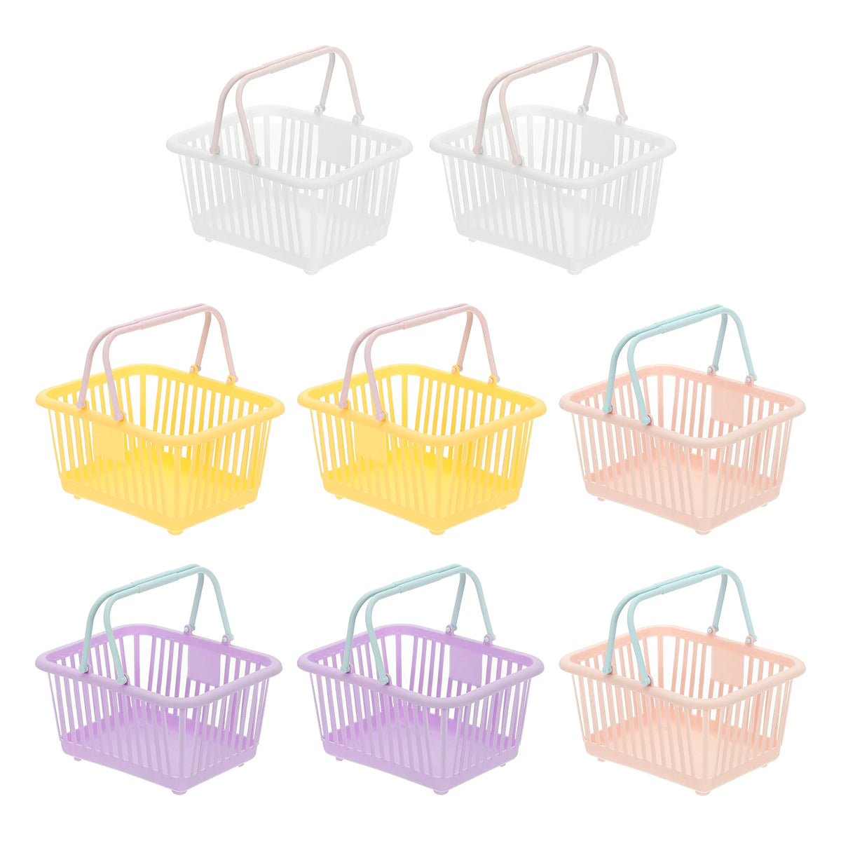 lot petits paniers rangement plastique miniatures poignées jouets accessoires