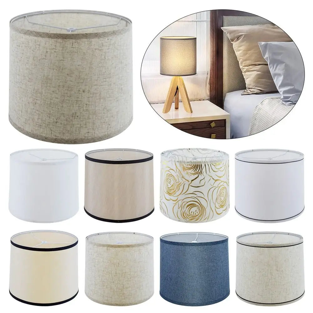 abat jour moderne toile doré lin beige blanc bleu marine or nordique décoration maison