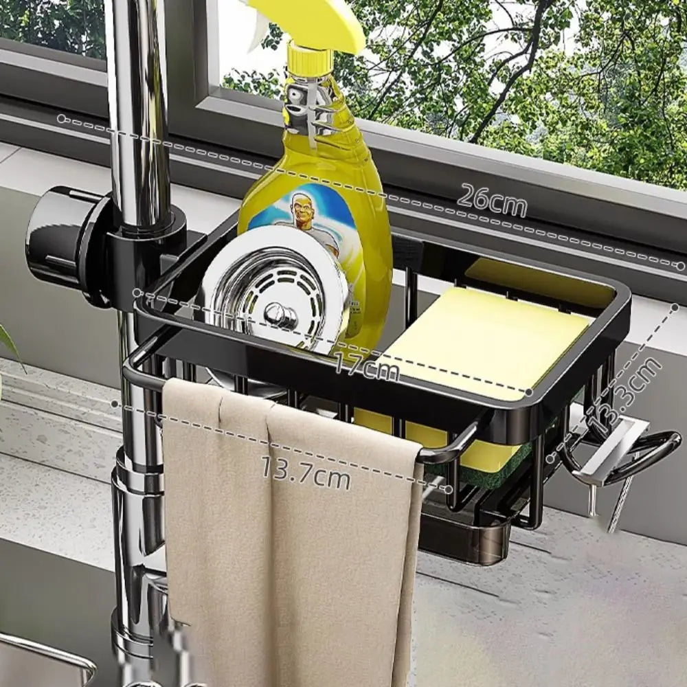 porte savon moderne porte accessoires cuisine noir finition lisse fixations brosse gant serviette