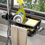 porte savon moderne porte accessoires cuisine noir finition lisse fixations brosse gant serviette