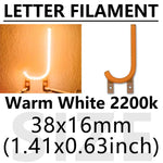 lettres lumineuses orange modernes minimalistes décoration noël fêtes 2200k LED warm white