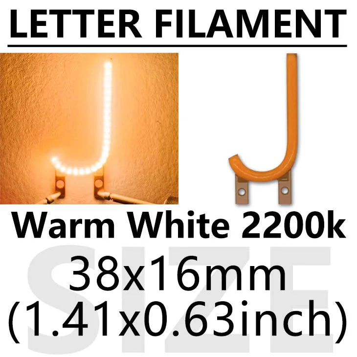 lettres lumineuses orange modernes minimalistes décoration noël fêtes 2200k LED warm white