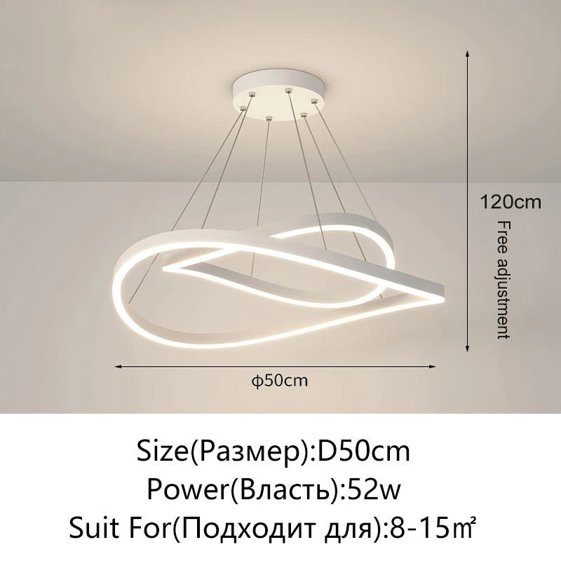 suspension lumineuse led moderne forme géométrique blanc noir minimaliste