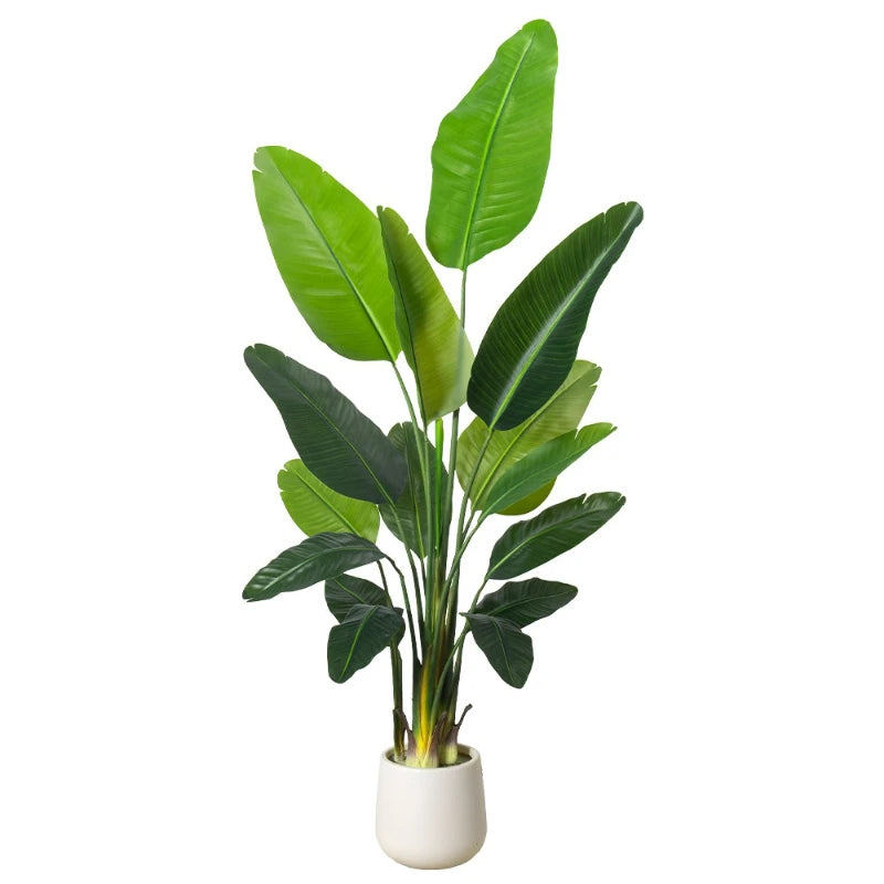 plantes artificielles feuilles palmier vertes modernes décoration extérieure pot grande taille